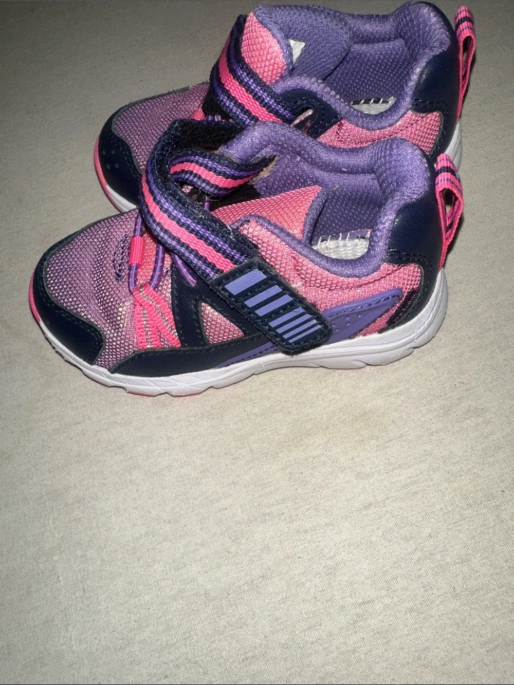 Kids Size 6.5 Pink & Purple Athletic Sneakers - Comfortable Slip-On Fit